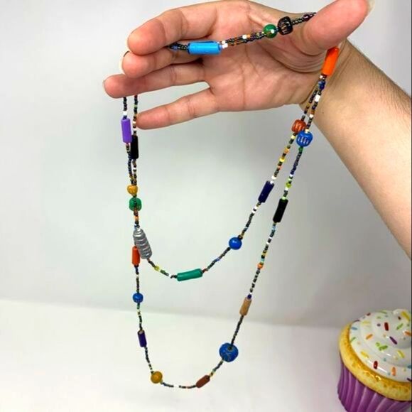 Beaded Multicolor Long Necklace - Picture 1 of 2